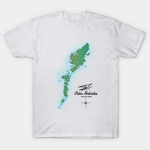 Outer Hebrides Scotland map T-Shirt by nickemporium1